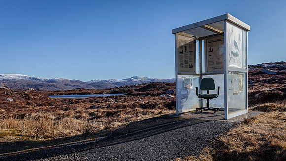 Bus Stop on The Golden Road, Isle of Harris